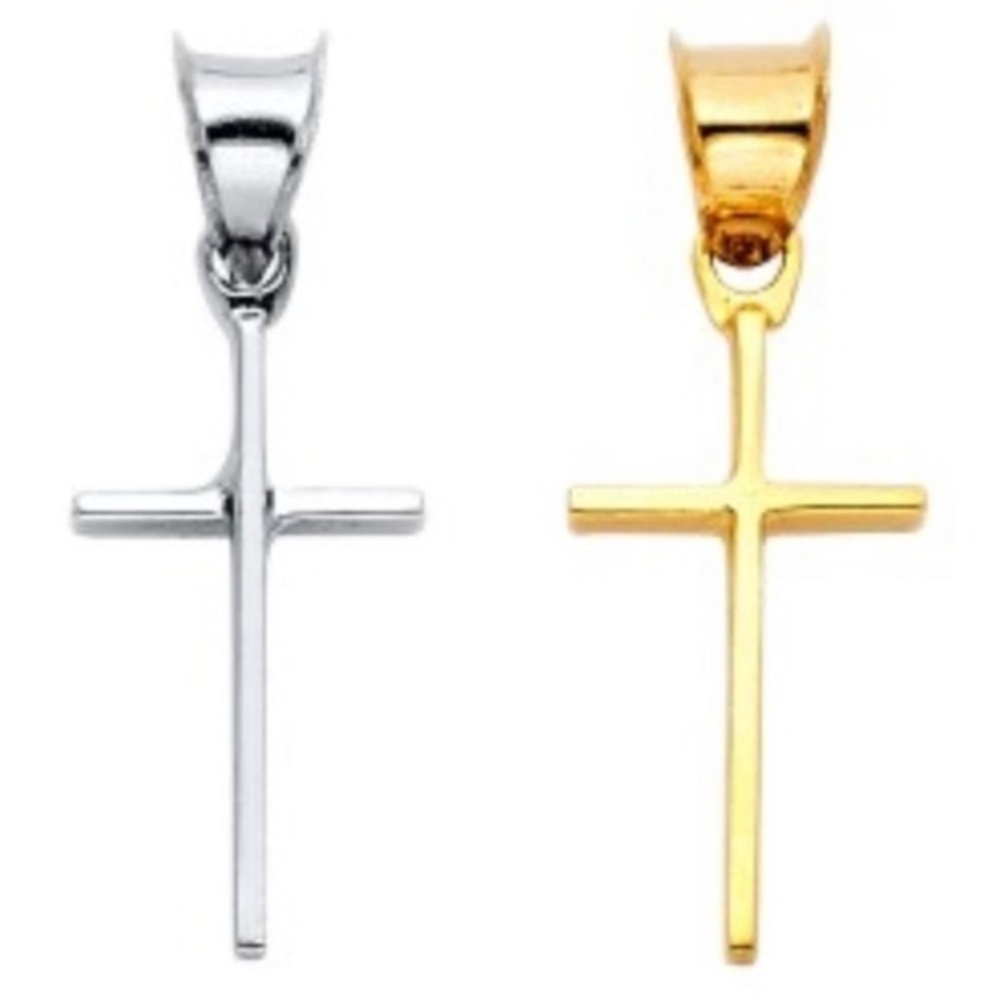 14K yellow or white gold Cross Religious Pendant